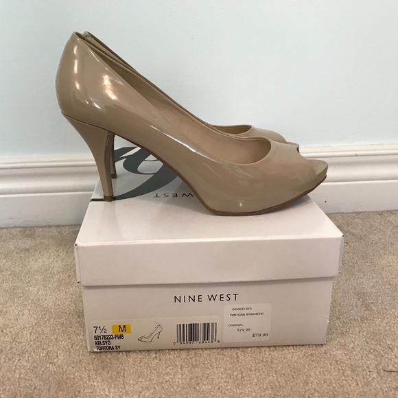 Nine West Kelsyo Peep Toe Heels, Nude, 7.5M - Picture 5 of 6